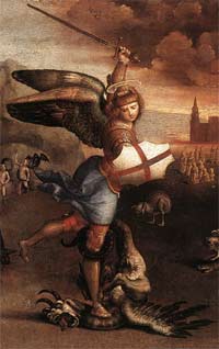 angel slaying a demon